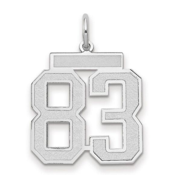14k White Gold Jersey Collection Medium Number 83 Pendant